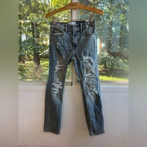 Abercrombie Kids Ripped Blue Skinny Jeans